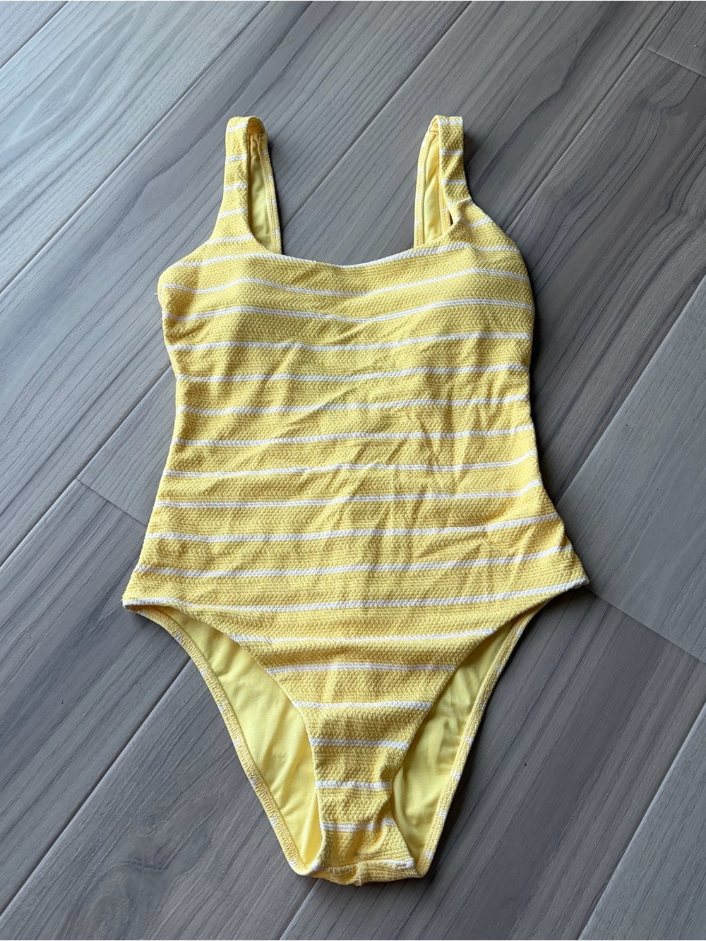 Splendid Yellow Striped One-Piece Swimsuit